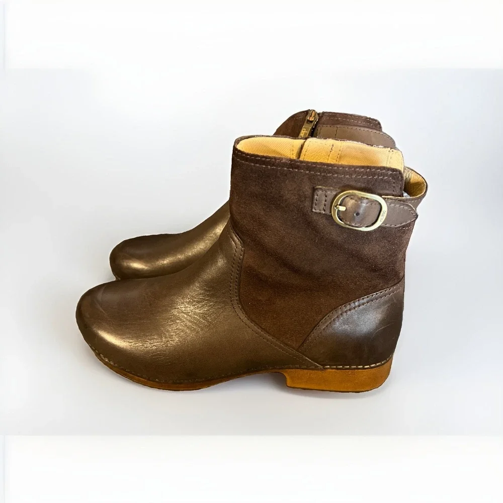 Dansko Women's Monique Chocolate Burnished Calf Boots Size EU-41, U S-8.5 Brown